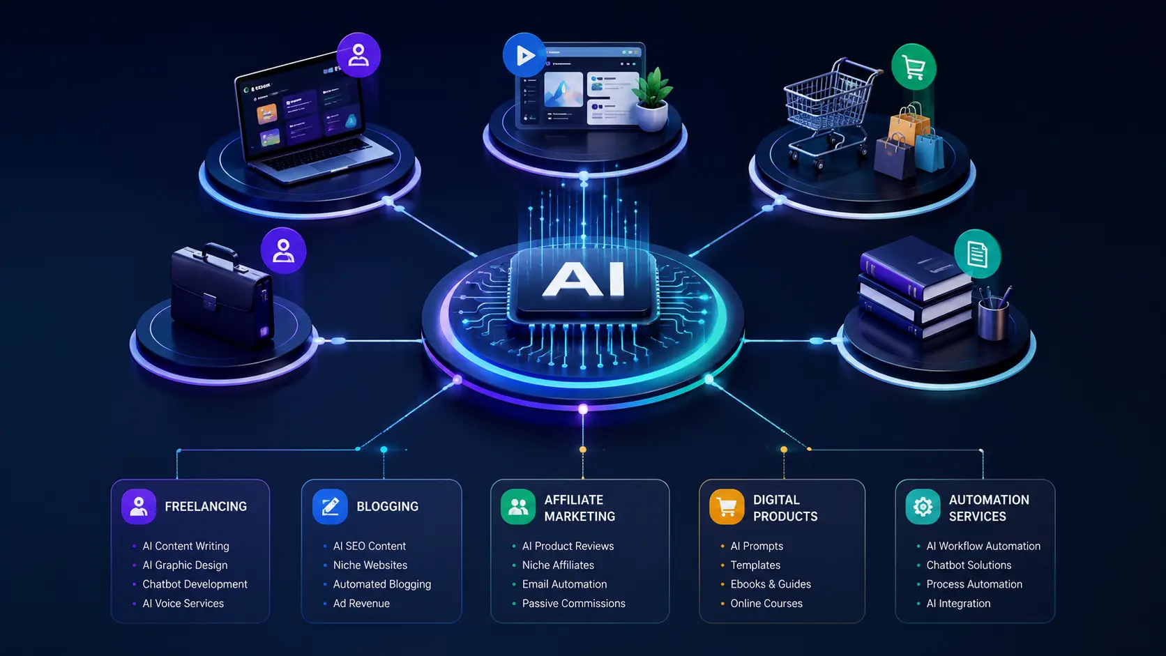 AI money making apps ecosystem connecting online business opportunities