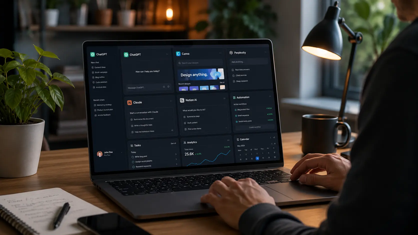 Best AI money making apps dashboard featuring popular AI tools