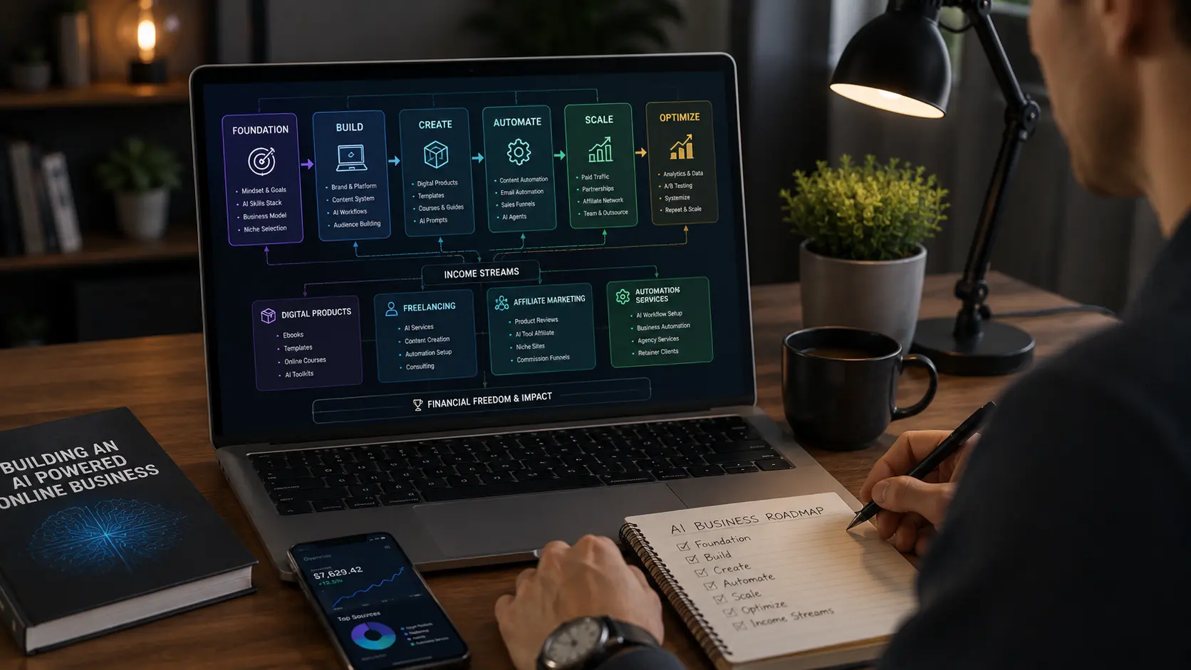 Step by step AI money making business implementation roadmap