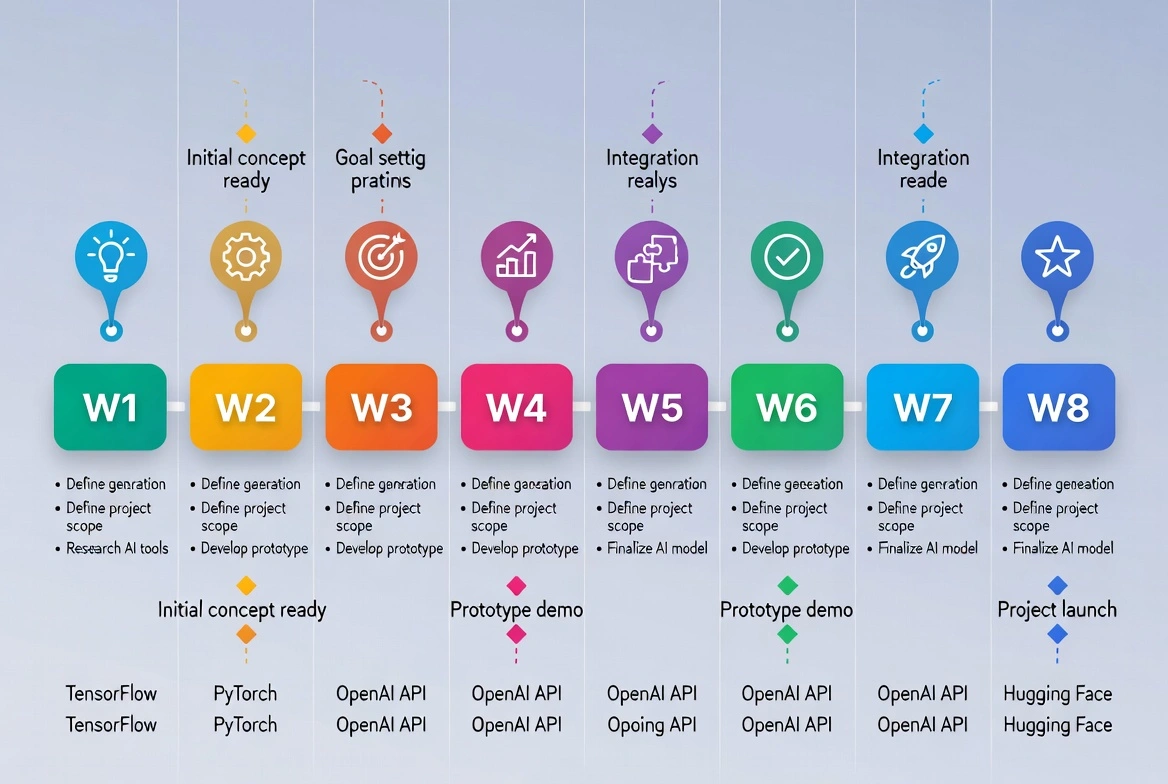 AI revolution make money roadmap showing an 8-week plan for building online income streams