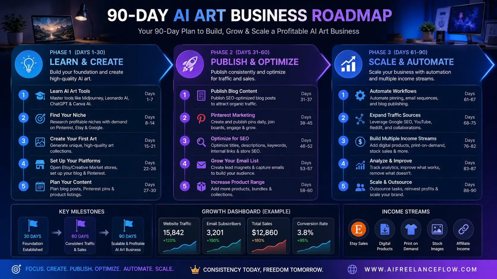 90-day roadmap for building an AI art business