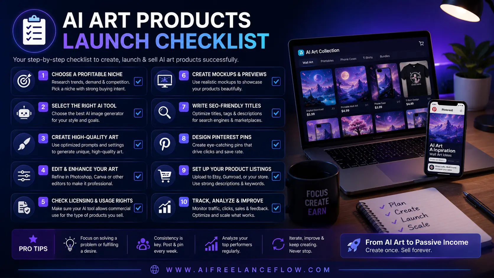 AI art launch checklist for beginners before publishing products