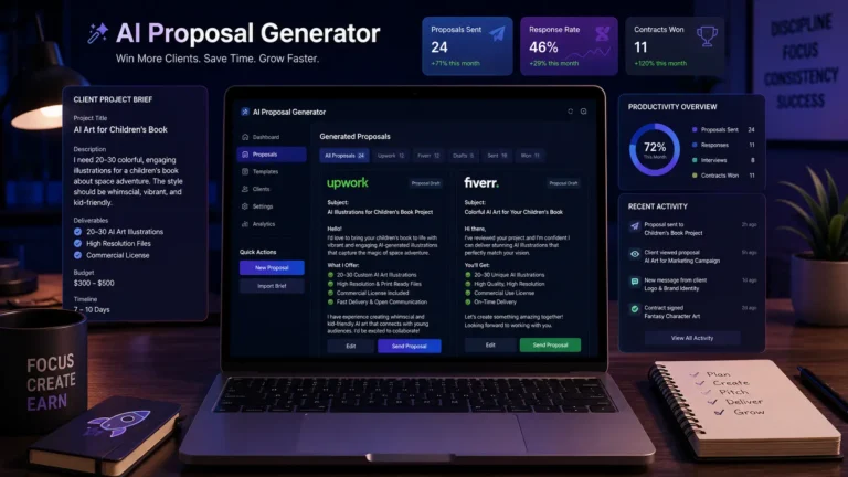 AI proposal generator for freelancers creating winning Upwork and Fiverr proposals